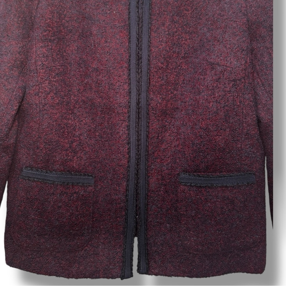 💜 Talbots Bouclé Tweed Jacket with Trim – Size 12P New - Picture 5 of 7